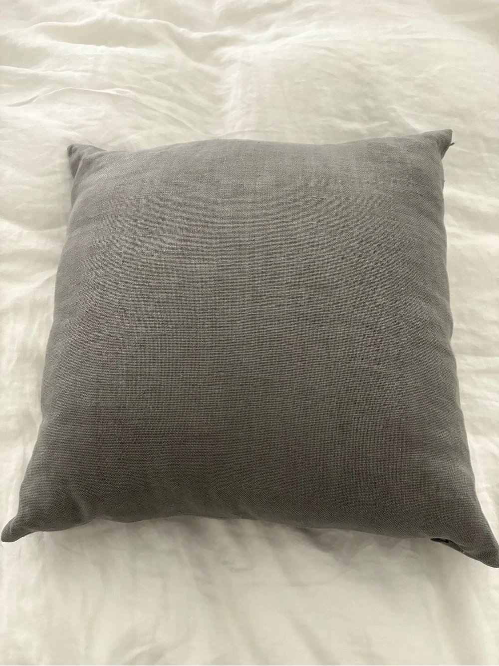 Restoration Hardware Gray Linen Square Decorative Pillow